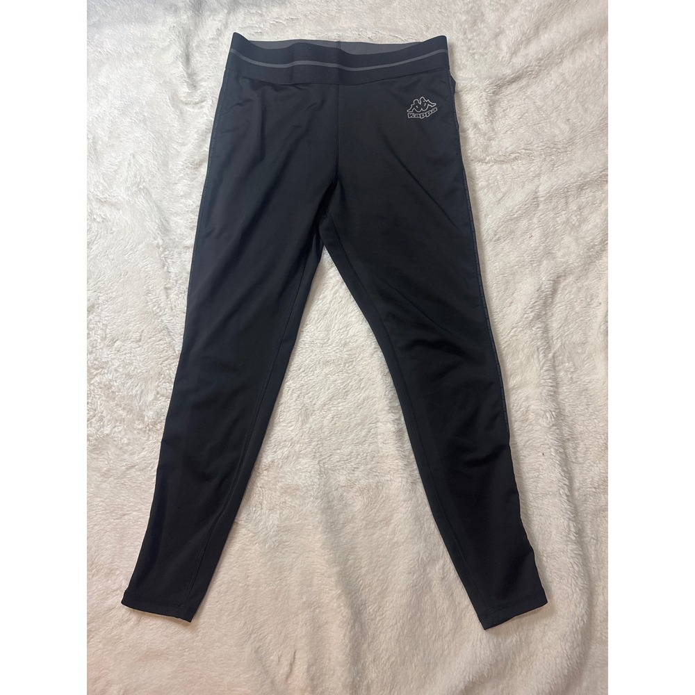 Kappa x Primark Leggings Women M Black Good Logo Side Tape Athletic Tights
